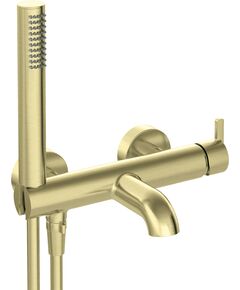 Душовий набір Deante Silia зі змішувачем для ванни, лійка, кріпл. - настінний, брашоване золото, фото  | SNABZHENIE.com.ua