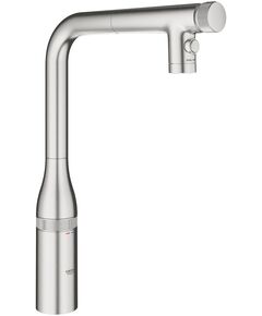 Змішувач для кухні Grohe Accent  Smart Control, довж.виливу - 201мм, поворотний/витяжний, вентиль/кнопка, супер сталь, фото  | SNABZHENIE.com.ua