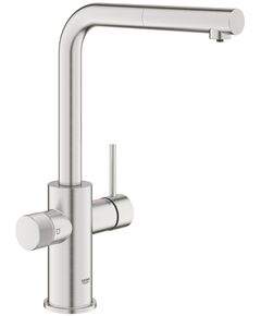 Змішувач для кухні Grohe Blue Pure Minta, довж.виливу - 223мм, поворотний/витяжний, 2 води, супер сталь, фото  | SNABZHENIE.com.ua
