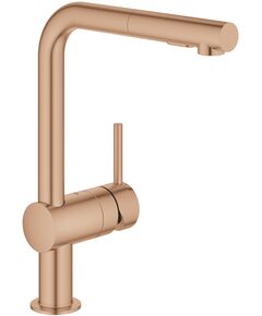 Змішувач для кухні Grohe Minta, довж.виливу - 223мм, поворотний/витяжний, 1важіль, матовий теплий захід сонця, фото  | SNABZHENIE.com.ua