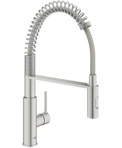 Змішувач для кухні Grohe Via Cosmo, довж.виливу - 236мм, поворотний/гнучкий, 1важіль, супер сталь, фото  | SNABZHENIE.com.ua