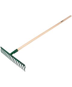 Універсальні граблі з 18 зубцями, заклепана головка, дерев'яна ручка, фото  | SNABZHENIE.com.ua