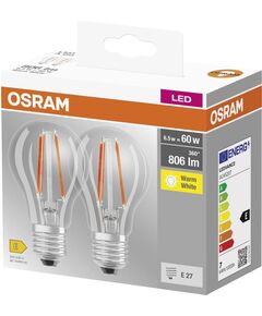 Osram Набір ламп 2шт LED E27 6.5Вт 2700К 806Лм A60, фото  | SNABZHENIE.com.ua