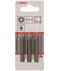 Bosch Біти Extra-Hart PH2, 51мм, 3шт, фото  | SNABZHENIE.com.ua