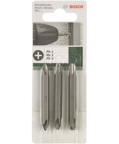 Bosch Біти двосторонні PH/PH 1/2/3, 60мм, 3шт, фото  | SNABZHENIE.com.ua