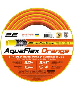 2E Шланг садовий AquaFlex Orange 3/4" 30м 4 шари 20бар -10…+60°C, фото  | SNABZHENIE.com.ua