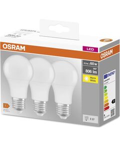 Osram Набір ламп 3шт LED E27 8.5Вт 2700К 806Лм A60, фото  | SNABZHENIE.com.ua