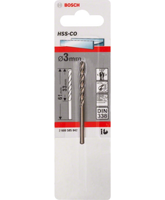 Bosch Свердло по металу HSS-Co, DIN 338, 3х33мм, 1шт, фото  | SNABZHENIE.com.ua