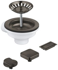 Зливний комплект Grohe для одної чаші з ексцентриком, матовий графіт, фото  | SNABZHENIE.com.ua