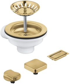 Зливний комплект Grohe для одної чаші з ексцентриком, матовий прохолодний схід сонця, фото  | SNABZHENIE.com.ua