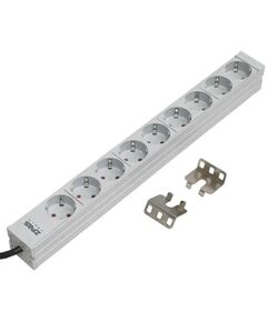 Пристрій розподілу електроживлення ZPAS 19", 1U, блок 9хShuko, без вимикача, вилка С14, фото  | SNABZHENIE.com.ua