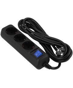 2E Подовжувач мережевий 3хТип F, 3х1.5мм кв, 16A, 3м, чорний, фото  | SNABZHENIE.com.ua