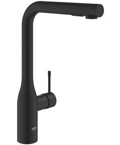 Змішувач для кухні Grohe Accent, довж.виливу - 204мм, поворотний, витяжний, 1 важіль, фантомний чорний, фото  | SNABZHENIE.com.ua