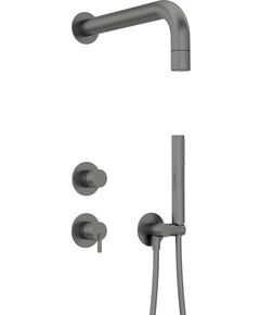Душовий набір Deante Silia зі змішувачем, верхній душ, лійка, кріпл. - прихованого монтажу, титан, фото  | SNABZHENIE.com.ua