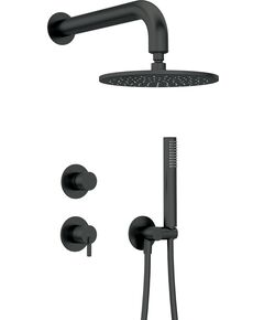 Душовий набір Deante Silia зі змішувачем, верхній душ, лійка, кріпл. - прихованого монтажу, чорний, фото  | SNABZHENIE.com.ua
