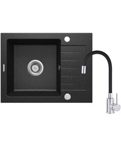 Набір для кухні Deante Zorba, гранітна мийка ZQZ_211A + зміш. BOC_X72M, графіт, фото  | SNABZHENIE.com.ua