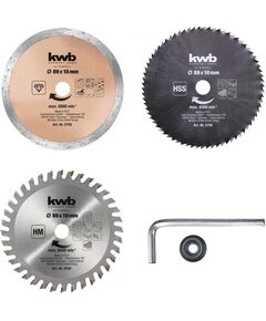 Einhell Диск, набір 3шт, 89x10 мм, алмазний, для деревини і пластику, фото  | SNABZHENIE.com.ua