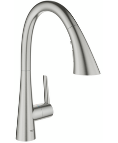 Змішувач для кухні Grohe Scala, довж.виливу - 231мм, поворотний/витяжний, 1важіль, супер сталь, фото  | SNABZHENIE.com.ua