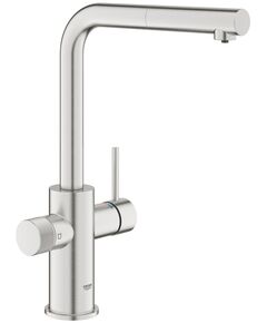 Комплект змішувача для кухні з висувним виливом Grohe Blue Pure Minta з фільтром зворотного осмосу Ecosoft P’URE AQUACALCIUM Mint (MO67530601DC), фото  | SNABZHENIE.com.ua