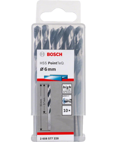 Bosch Свердло металу HSS-PointTeQ, 6х57х93мм, 10шт, фото  | SNABZHENIE.com.ua