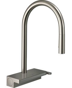 Змішувач для кухні Hansgrohe Aquno Select M81, довж.виливу - 220мм, поворотний, витяжний, 1 важіль, сталь, фото  | SNABZHENIE.com.ua