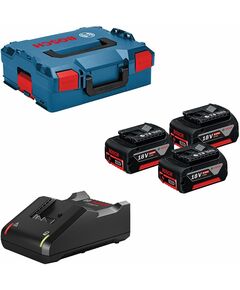 Bosch Набір акумулятора та зарядного пристрою GBA, 3х18В 5А·год, ЗП GAL 18V-40 + L-Boxx 136, фото  | SNABZHENIE.com.ua