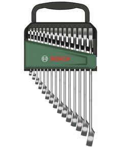 Bosch Ключі гайкові, набір 15шт, комбіновані, 6-21мм, CrV, фото  | SNABZHENIE.com.ua