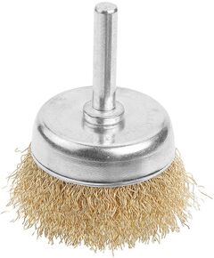 Tolsen Щітка чашкова Профі, торцева, рифлений дріт 0.3мм, 50мм, з хвостовиком 6.35мм(1/4"), фото  | SNABZHENIE.com.ua