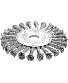 Tolsen Щітка дискова Профі, переплетений дріт 0.5мм, 150мм, посадковий розмір 22.2мм, фото  | SNABZHENIE.com.ua