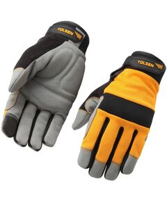 Tolsen Рукавички робочі, комбінований матеріал, р.10, жовто-сірі, фото  | SNABZHENIE.com.ua