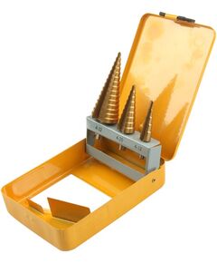 Tolsen Набір свердел по металу, східчасті, 3шт, 4-32мм, кейс, фото  | SNABZHENIE.com.ua