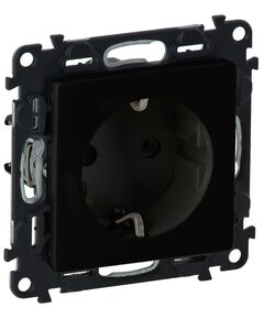 Legrand Розетка 2К+З Schuko Valena Life, 16А, 250V, автоматичні клеми, матовий чорний, фото  | SNABZHENIE.com.ua