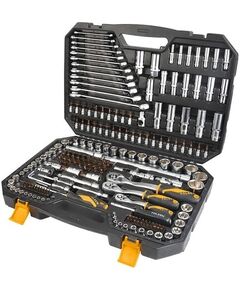 Tolsen Набір інструментів, 216шт, 1/2", 1/4", 3/8", комбіновані ключі, торцеві головки, біти,CrV, кейс, фото  | SNABZHENIE.com.ua