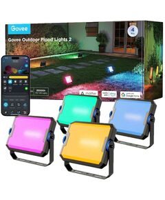 Govee Набір світильників H8057 Outdoor FLood Lights, 4шт, RGBICWW, WI-FI/Bluetooth, чорний, фото  | SNABZHENIE.com.ua