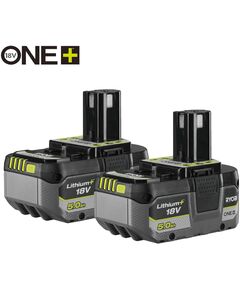 Ryobi Набір акумуляторів ONE+ RB1850X2 Lithium+ 18В 2х5А·год, фото  | SNABZHENIE.com.ua