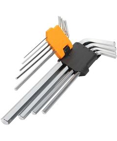 Tolsen Ключі шестигранні, набір 9шт, подовжені, довгі, кулястий наконечник, 1.5-10мм, CrV, фото  | SNABZHENIE.com.ua