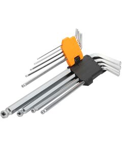 Tolsen Ключі шестигранні, набір 9шт, кулястий наконечник, CrV, 1.5-10мм, фото  | SNABZHENIE.com.ua