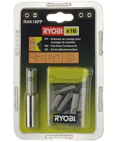 Ryobi Набір біт RAK16FP 15 біт 25мм магнітний тримач біт 60мм, фото  | SNABZHENIE.com.ua