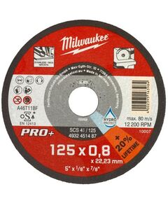Круг відрізний Pro+ SCS 42, 125x0.8 мм, MILWAUKEE, фото  | SNABZHENIE.com.ua