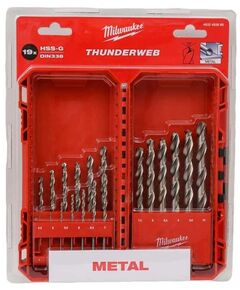Набор сверл по металлу THUNDERWEB 19 шт (1-10 мм) HSS-G  DIN 338 MILWAUKEE PACKOUT, фото  | SNABZHENIE.com.ua