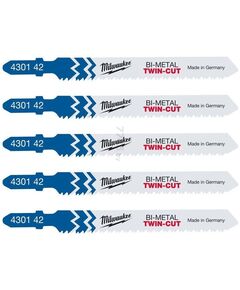 Набор полотен для лобзика T123XF TWIN CUT (5 шт) MILWAUKEE 4932430142, фото  | SNABZHENIE.com.ua