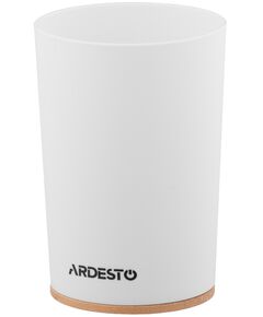 Склянка для зубних щіток ARDESTO Minimalism 7.8x11.3см, поліпропілен, бамбук, білий, фото  | SNABZHENIE.com.ua