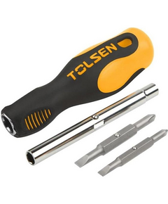 Викрутка Tolsen, набір, бітотримач, змінні двосторонні викруткові наконечники, SL5ммхРН1, SL6ммхРН2, НХ6.35мм, НХ8мм, фото  | SNABZHENIE.com.ua