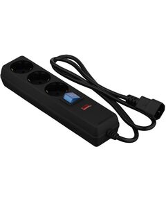 Подовжувач мережевий 2E 3xТип F, 1xC14, 3x1мм кв, 10A, 1м, чорний, фото  | SNABZHENIE.com.ua