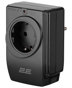 Мережевий адаптер 2E 1XSchuko із захистом від сплесків напруги, 2*USB-A, чорний, фото  | SNABZHENIE.com.ua