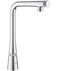 Змішувач для кухні Grohe Scala Smart Control, довж.виливу - 318мм, поворотний/витяжний, кнопка/обертова рукоять, хром, фото  | SNABZHENIE.com.ua