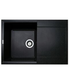 Мийка кухонна Adamant Horizon, штучний камінь, прямокут., з крилом, 780х495х230мм, чаша - 1, врізна, чорний, фото  | SNABZHENIE.com.ua