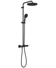 Душова система Grohe Vitalio Start System 250 зі змішувачем-термостатом для душу, верхній душ, лійка, кріпл. - на стійці, матовий чорний, фото  | SNABZHENIE.com.ua