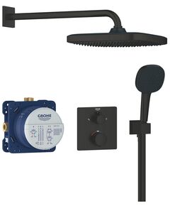 Душова система Grohe QuickFix Precision прихованого монтажу з Vitalio Comfort 250, матовий чорний, фото  | SNABZHENIE.com.ua