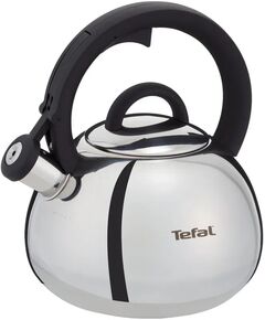 Чайник зі свистком Tefal Duetto+, 2.5л, нержавіюча сталь, сталевий, чорний, фото  | SNABZHENIE.com.ua